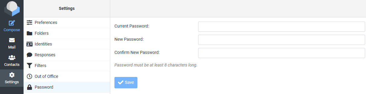 Roundcube change password