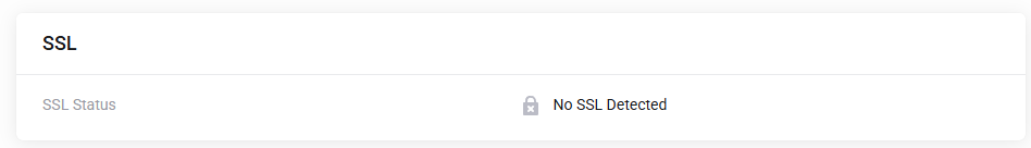 No SSL Detected