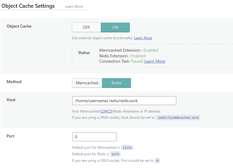 Redis Object Cache