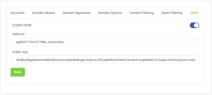 Smarter Business Email Hosting Enable DKIM
